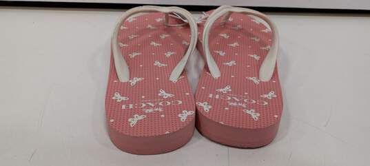 Coach Women's Pink Cleo Thong Flip Flops Size 7 image number 4