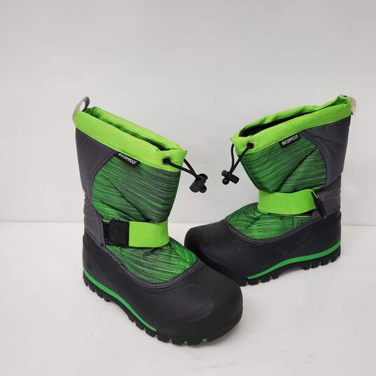 Northside Unisex Youths Fluorescent Lime Green & Grey Insulted Water Proof Boots Size 2 image number 2