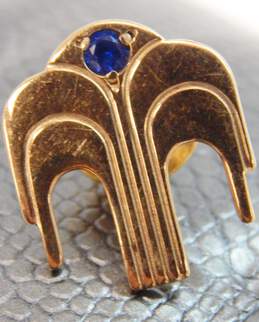 10K Yellow Gold Spinel Company Logo Pin 2.6g