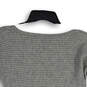 Womens Gray Boat Neck Long Sleeve Knitted Pullover Sweater Size S image number 4