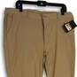 NWT Mens Beige Flat Front Slash Pocket Straight Leg Ankle Pants Size 36X30 image number 3