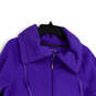 Womens Purple Fleece Long Sleeve Thumb Hole Full-Zip Jacket Size Large image number 3