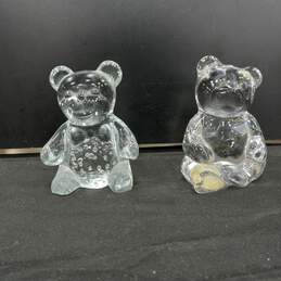 Pair of Crystal Bear Figurines / Paperweight