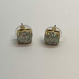 Designer Kate Spade Gold-Tone Crystal Mini Square Studs Earrings alternative image