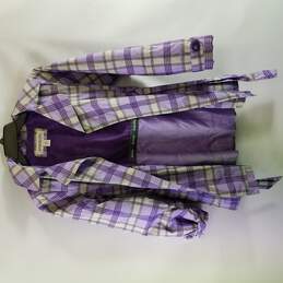 London Fog Girl Purple Plaid Coat 12