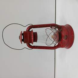Vintage Dietz No. 2 Blizzard Red Lock-Nob Globe Kerosene Lantern