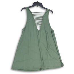 NWT Womens Green Sleeveless Wide Strap V-Neck Cover-Up Size Large