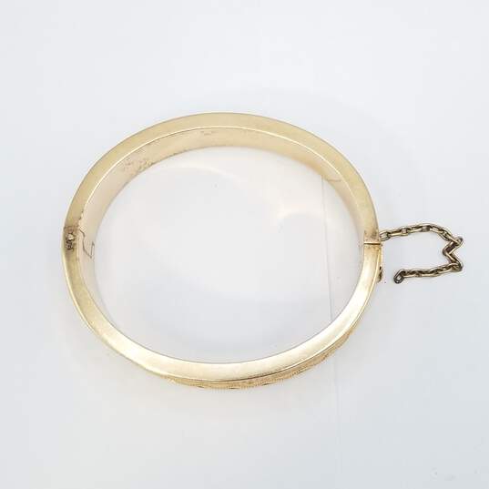 14K Gold Chiseled Hinge Bangle Bracelet Damage 38.4g image number 4