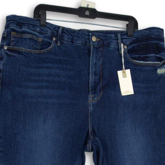 NWT Womens Blue Denim Medium Wash Distressed Skinny Leg Jeans Size 24 image number 3