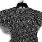 NWT Womens Black White Smoked Ruffle Short Sleeve Fit & Flare Dress Size L image number 3