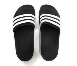adidas Black & White adilette Cloudfoam Slides Men's Shoe Size 10 alternative image