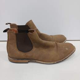 Mens ZAP7039 Brown Faux Leather Round Toe Pull On Ankle Chelsea Boots Size 11 alternative image
