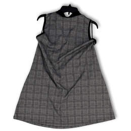 NWT Womens Black White Houndstooth Sleeveless Pockets A-Line Dress Size M alternative image
