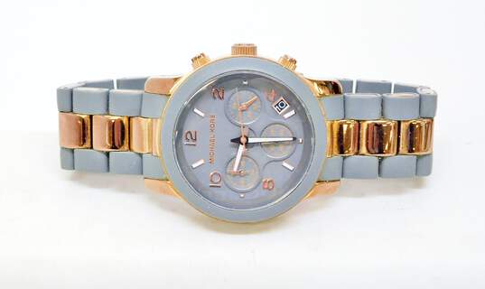 Michael Kors MK-5465 Chronograph Stainless Steel and Rubber Watch Women's image number 1