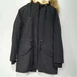 Levis Faux Fur Trim Hooded Parka Style Full Zip Coat Size Medium