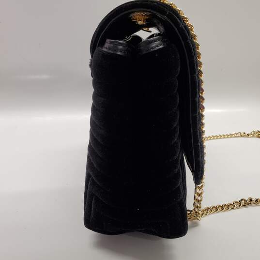 Buy the Ted Baker London NWT Rachila Crossbody Black Quilted Velvet With  Gold Chain