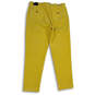 Mens Yellow Flat Front Slash Pocket Straight Leg Ankle Pants Size 34W 30L image number 2