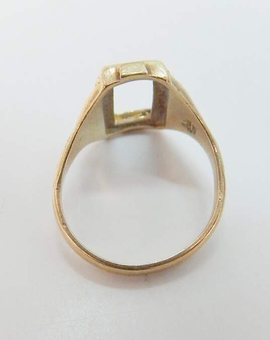 Vintage 10K Yellow Gold Ring Setting 2.6g image number 5