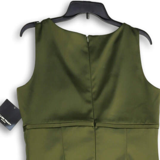 NWT Womens Green Round Neck Sleeveless Back Zip Shift Dress Size 14 image number 4