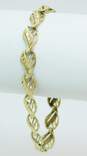 14K Gold Etched Textured Abstract Linked Chain Bracelet 10.1g image number 7
