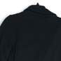 Womens Black Notch Lapel Welt Pocket Long Sleeve Double Breasted Blazer Size M image number 4