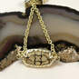 Designer Kendra Scott Gold-Tone Mother Of Pearl Stone Chain Bracelet image number 3