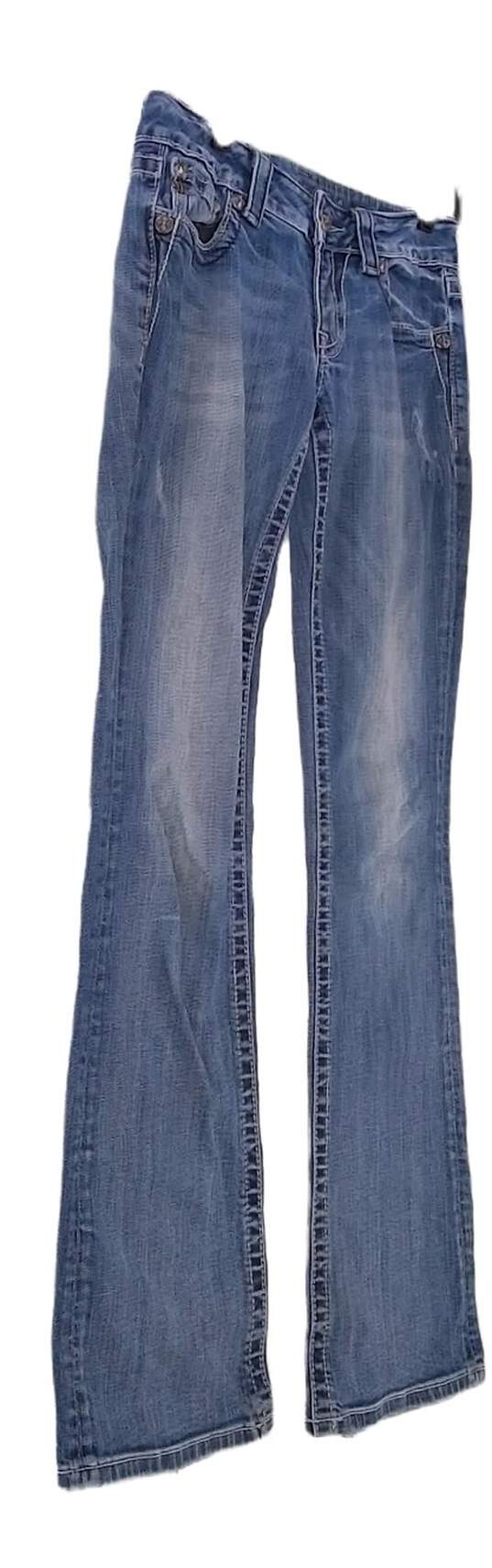 Womens Blue Regular Fit Medium Wash Denim Bootcut Leg Jeans Size 27 image number 3