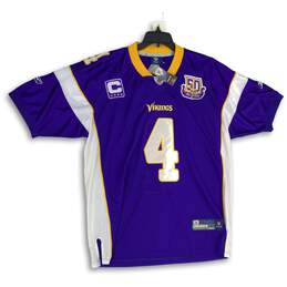 NWT Mens Purple Minnesota Vikings Brett Favre #4 NFL Football Jersey Size 52