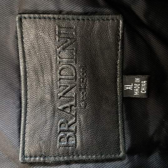 Brandini Womens Leather Black Jacket XL image number 3
