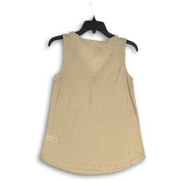 NWT Maurices Womens Beige Sleeveless Henley Neck Blouse Top Size Small alternative image