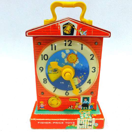 Vintage Fisher Price Toy Lot Teaching Clock, Blue Bird & Humpty Dumpty Pull Toy image number 2
