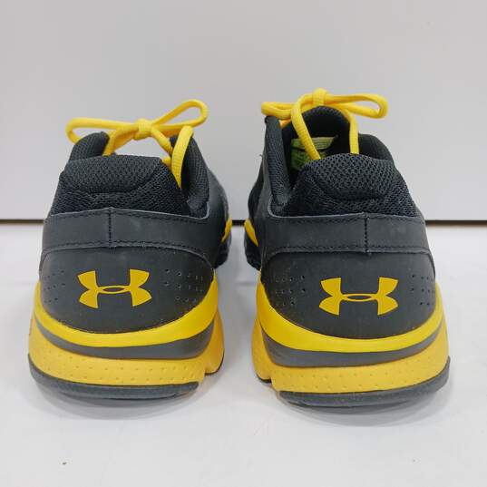 Under Armour Men's Black/Yellow Micro Shoes Size 11.5 image number 4