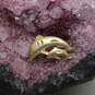 14K Yellow Gold Mother & Baby Dolphin Pendant - 0.9g image number 1