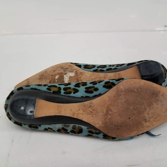 Laundry by Shelli Segal Blue Jaguar Print Pointed Flats Size 6.5M image number 5