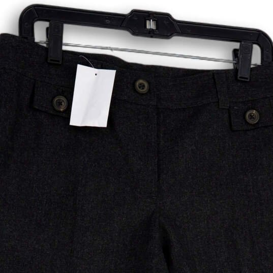 NWT Womens Gray Flat Front Wide Leg Pockets Regular Fit Capri Pants Size 6 image number 3