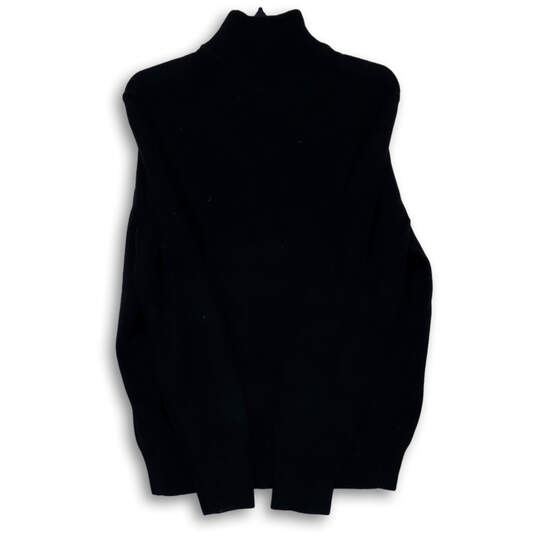 Mens Black Long Sleeve Knit Mock Neck Quarter Zip Pullover Sweater Size XL image number 2