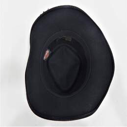 Harley Davidson Black Wool Cowboy Hat Size Medium alternative image