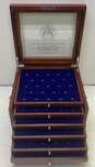 John F. Kennedy US Half-Dollar Collection Display Chest w/ 112 Circular Recesses image number 2