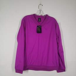 NWT Womens Standard Fit V-Neck Long Sleeve Pullover Activewear T-Shirt Size XL