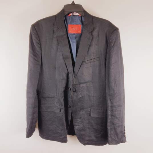 Zara Men Black Blazer Jacket 44 image number 4