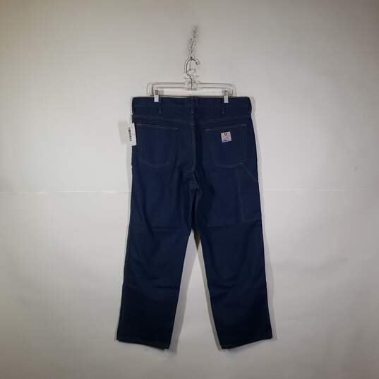 Mens Flame Resistant Arc Rated Denim Work Straight Leg Jeans Size 38X30 image number 2