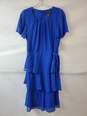 Jessica Howard Blue Tiered Ruffle Dress Size 8 image number 1