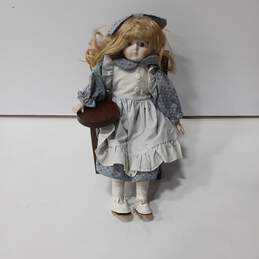 Porcelain School Girl Doll at School