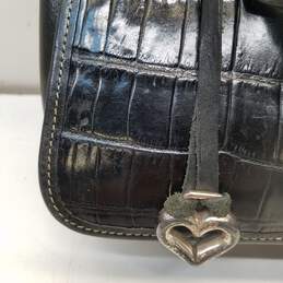 Brighton Black Croc Embossed Leather Small Shoulder Satchel Bag alternative image