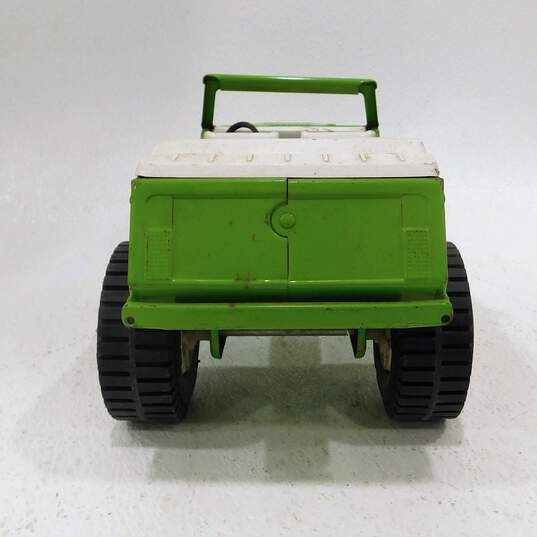 VTG 1970s Tonka Stump Jumper Jeep Green Pressed Steel Toy No Top image number 4
