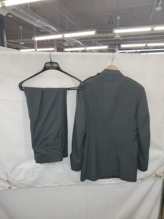 Mns VTG. Army Dark Green Uniform Button Suit Sz 37R Jacket / Sz 8 Trousers image number 4