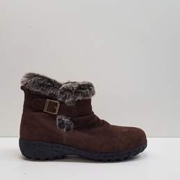 Khombu Lindsey Brown Suede Shearling Boots Women's Size 9 M