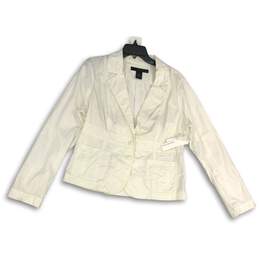 NWT Calvin Klein Jeans Womens White Collared Long Sleeve Button Front Jacket XL