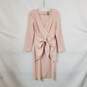 Asos Light Pink Front Tie Long Sleeved Sheath Dress WM Size 4 image number 1