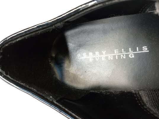 Perry Ellis Evening Men's Black Patent Leather Derdy Shoes Size 9.5 image number 8